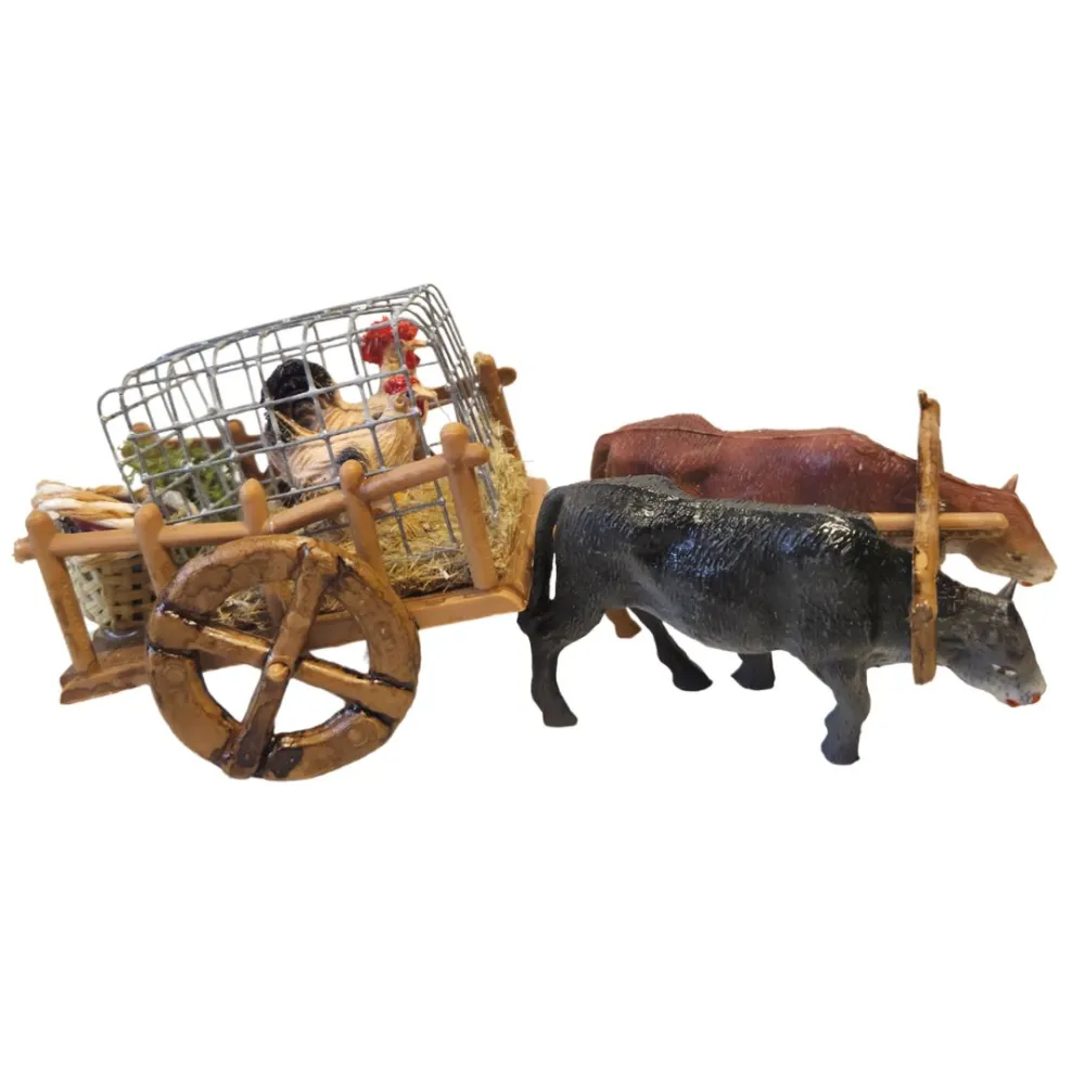 PVC Ox-Drawn Cart, for 8 cm Nativity Figures