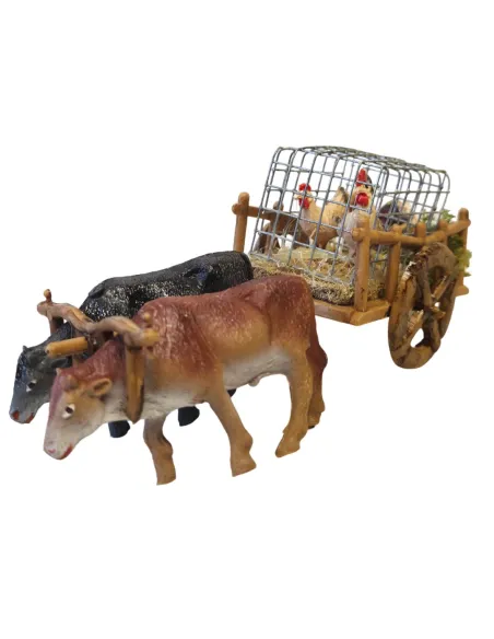 PVC Ox-Drawn Cart, for 8 cm Nativity Figures