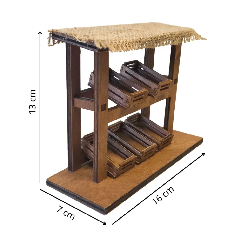 Wooden Market Stall, for 10–12 cm Nativity Figures