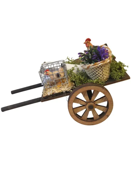 Carretto da mercato in legno per statue da 8-10 cm