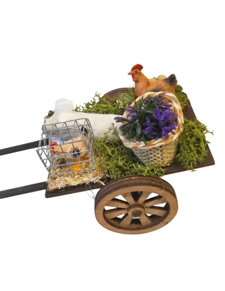 Wooden Market Cart for 8–10 cm Nativity Figures