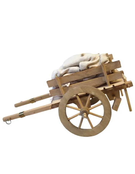 Carro in legno con sacchi per statue da 10-12 cm