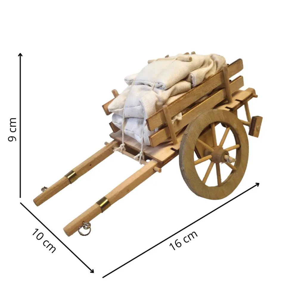 Wooden Cart with Sacks, for 10–12 cm Nativity Figures