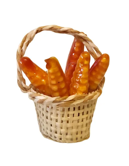 Basket with Polystyrene Corn Cobs, for 25–30 cm Nativity Figures