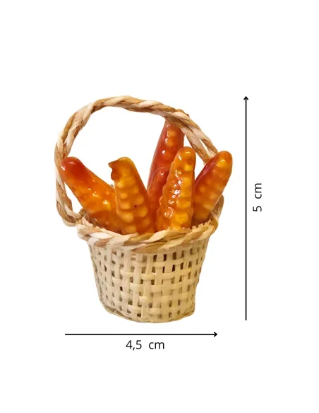 Basket with Polystyrene Corn Cobs, for 25–30 cm Nativity Figures