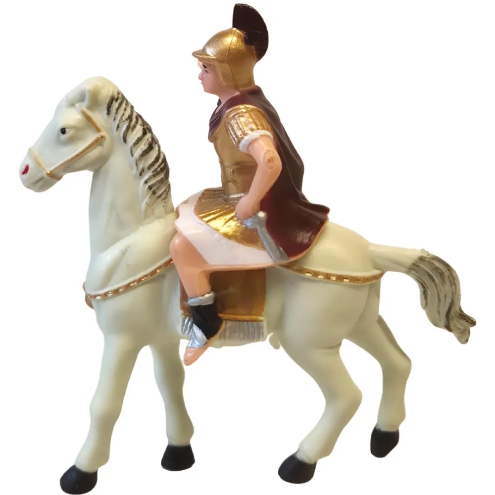 Soldato romano a cavallo in pvc serie 8 cm