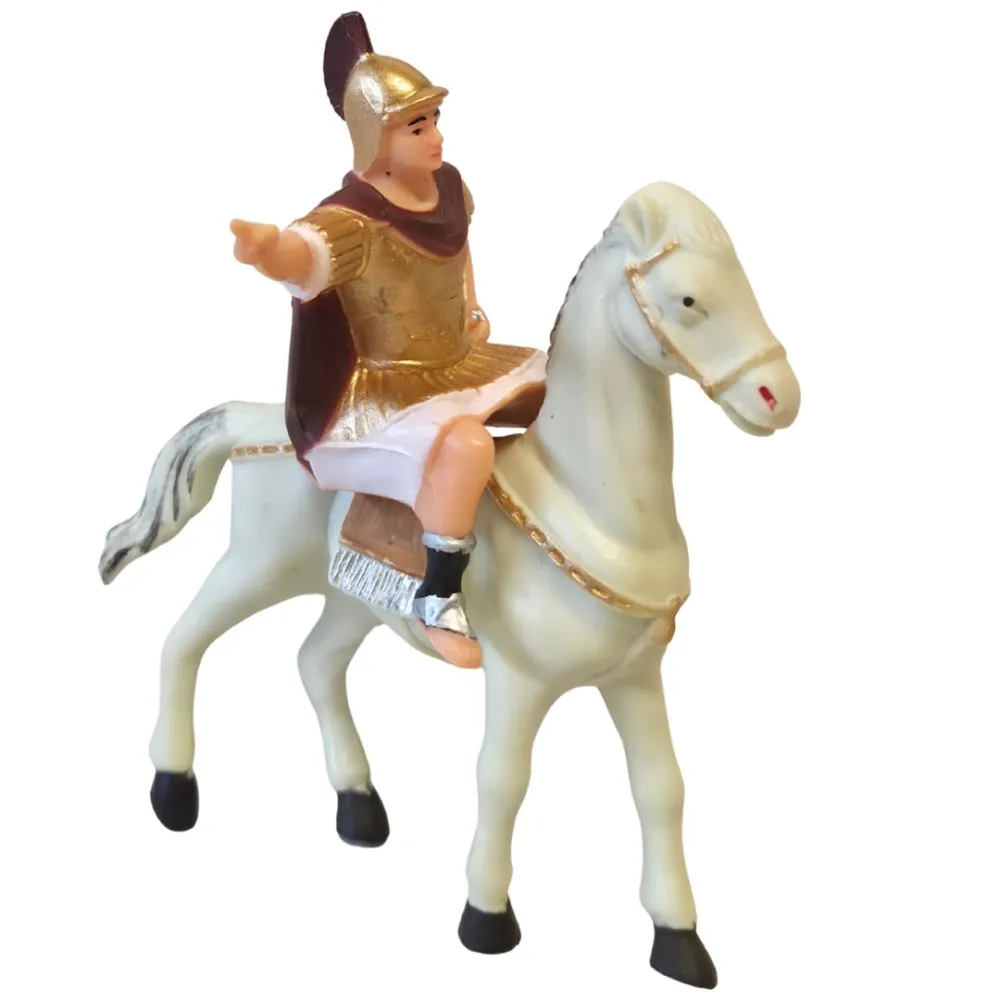 Soldato romano a cavallo in pvc serie 8 cm