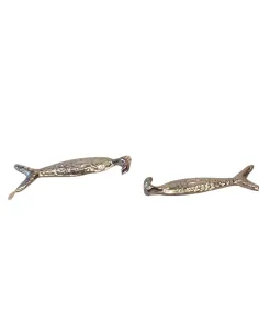Set 2 pesci in peltro per statue da 10-12 cm