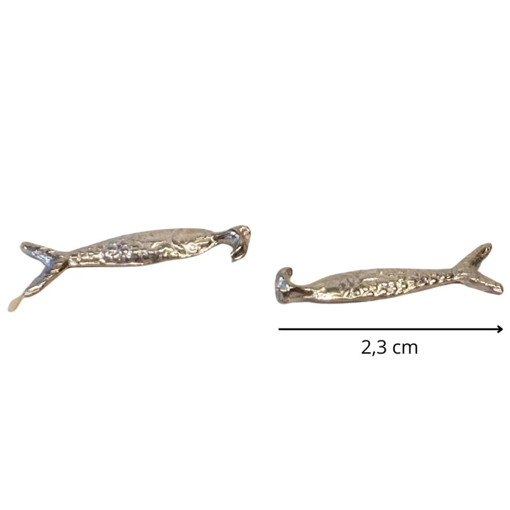 Set of 2 Pewter Fish, for 10–12 cm Nativity Figures