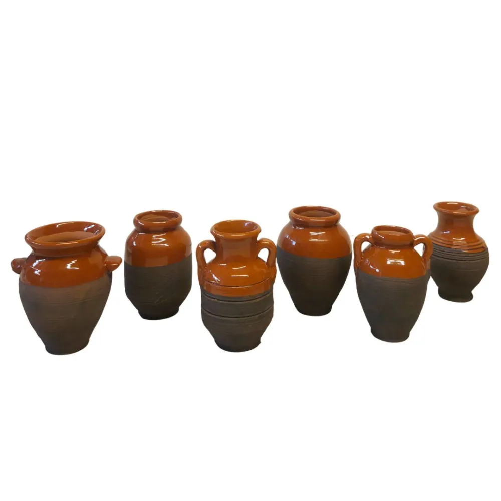 Set of 6 Glazed Terracotta Amphorae, for 30–35 cm Nativity Figures