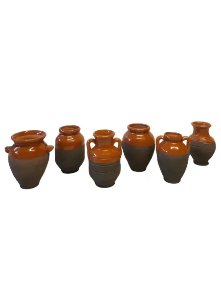 Set 6 anfore in terracotta smaltate per statue da 30-35 cm