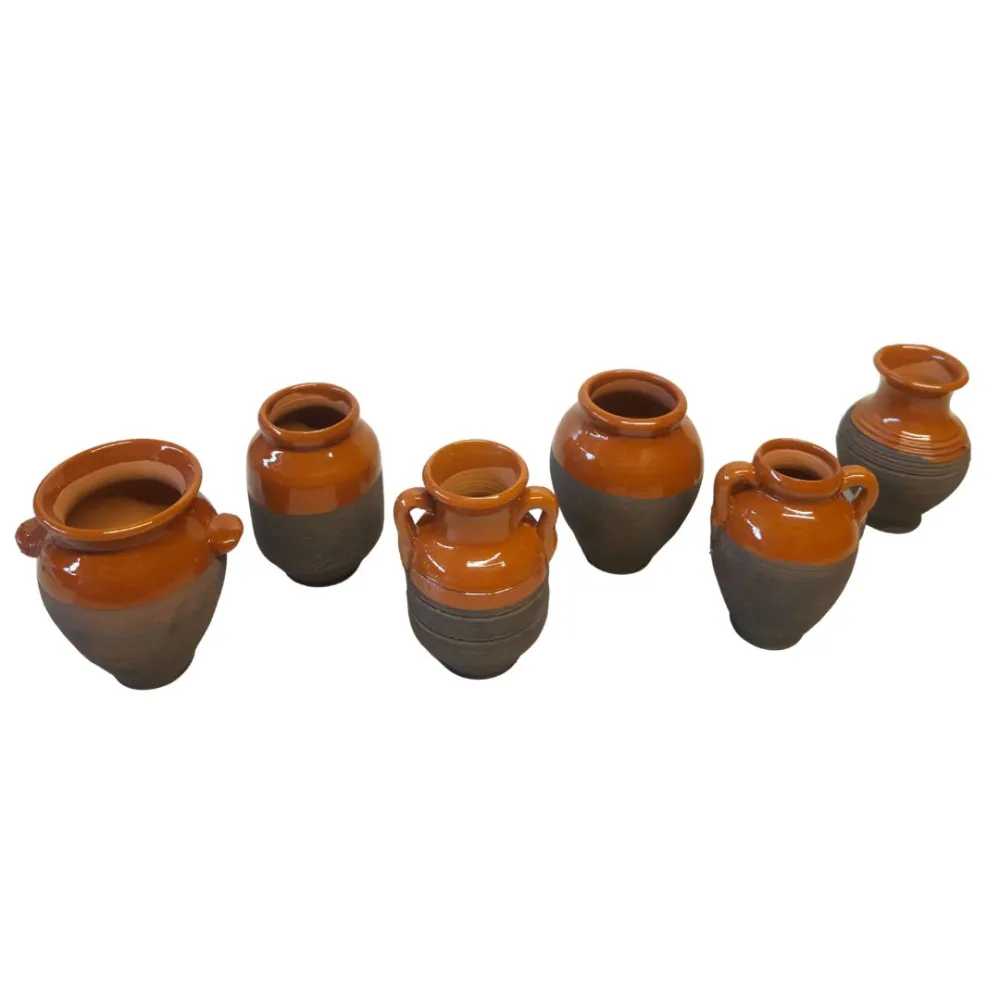 Set of 6 Glazed Terracotta Amphorae, for 30–35 cm Nativity Figures