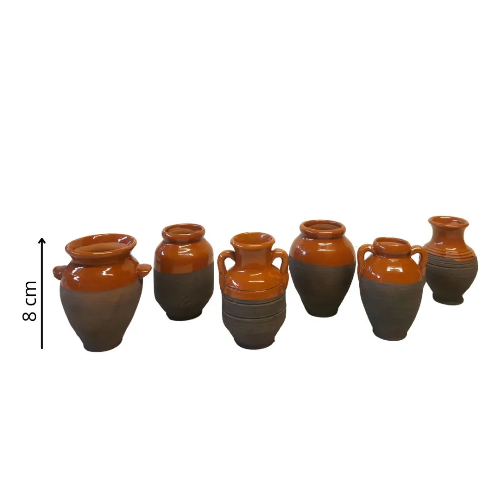 Set 6 anfore in terracotta smaltate per statue da 30-35 cm