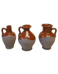 Set 3 anfore smaltate in terracotta per statue da 30 cm
