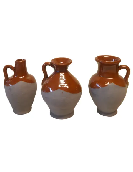 Set of 3 Glazed Terracotta Amphorae, for 30 cm Nativity Figures