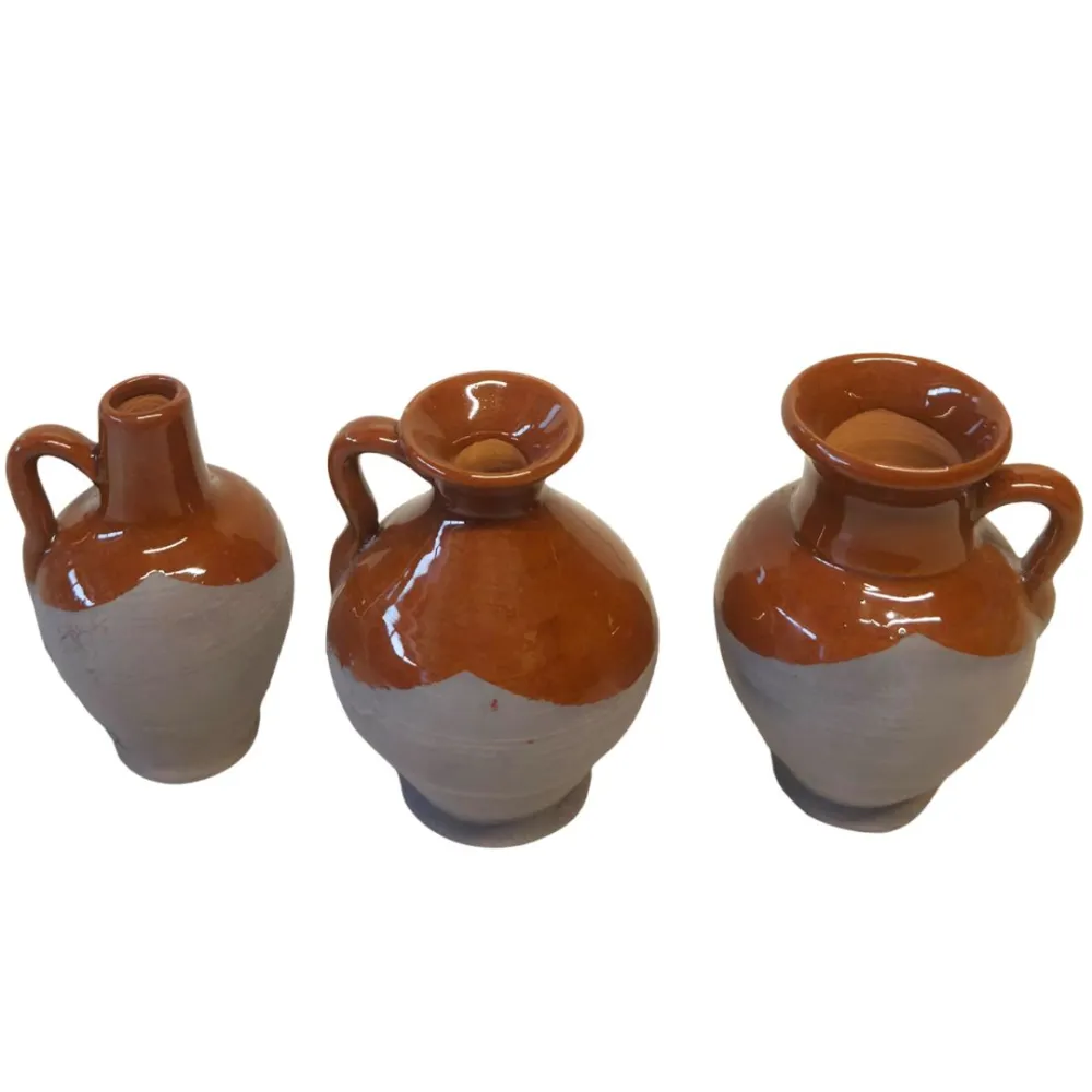 Set of 3 Glazed Terracotta Amphorae, for 30 cm Nativity Figures