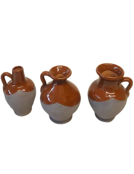 Set 3 anfore smaltate in terracotta per statue da 30 cm