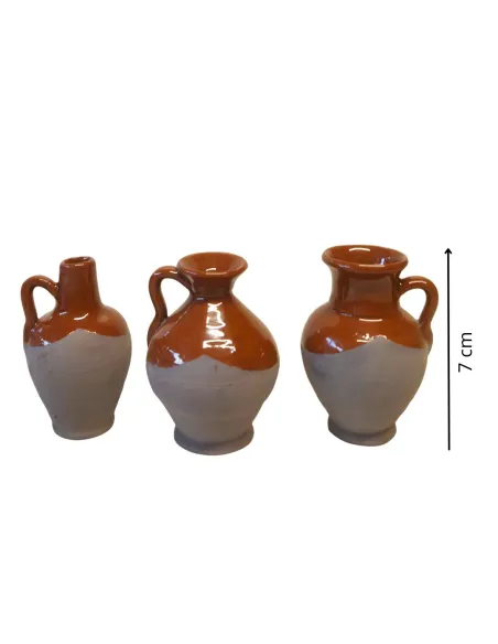 Set of 3 Glazed Terracotta Amphorae, for 30 cm Nativity Figures