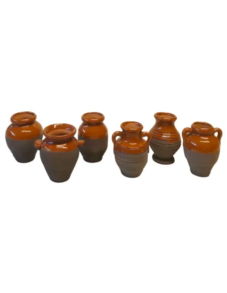 Set of 6 Glazed Terracotta Amphorae, for 25–30 cm Nativity Figures