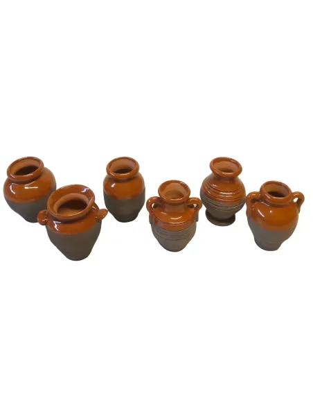 Set 6 anfore smaltate in terracotta per statue da 25-30 cm