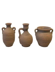 Set of 3 Aged Terracotta Amphorae, for 30–35 cm Nativity Figures