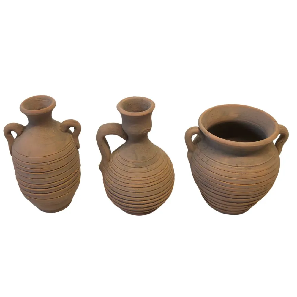 Set of 3 Aged Terracotta Amphorae, for 30–35 cm Nativity Figures
