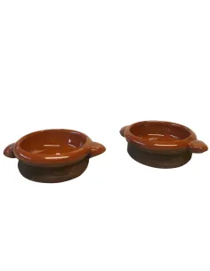 Set of 2 Glazed Terracotta Cooking Dishes for 30 cm Nativity Figures