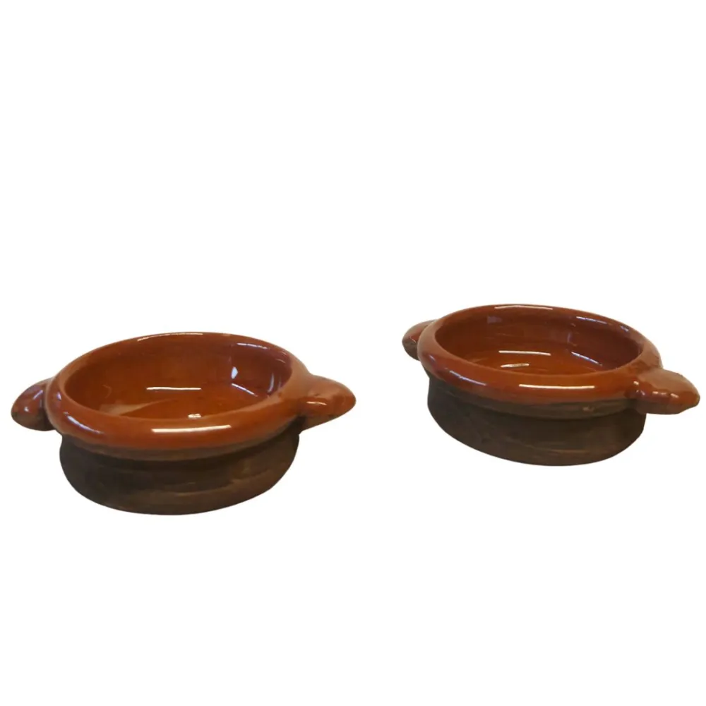 Set of 2 Glazed Terracotta Cooking Dishes for 30 cm Nativity Figures