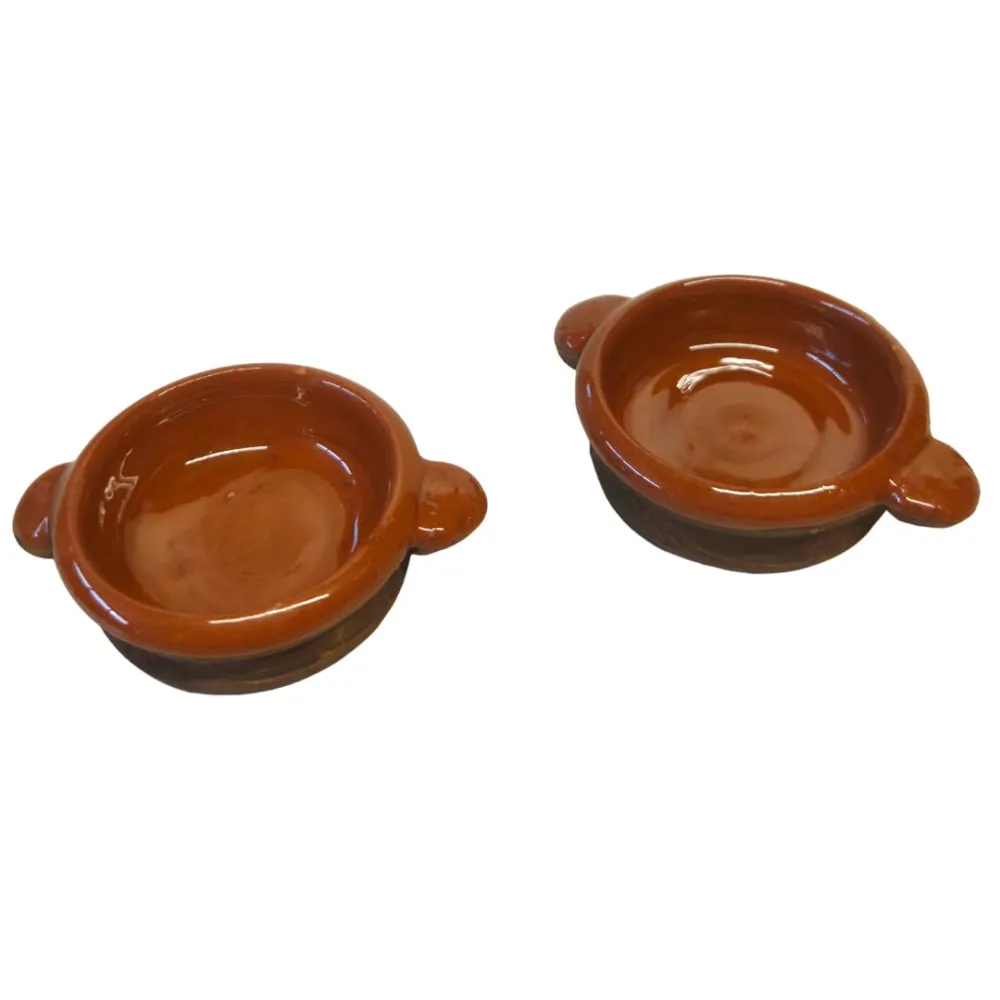Set of 2 Glazed Terracotta Cooking Dishes for 30 cm Nativity Figures