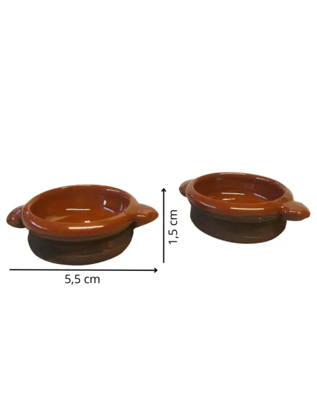 Set of 2 Glazed Terracotta Cooking Dishes for 30 cm Nativity Figures