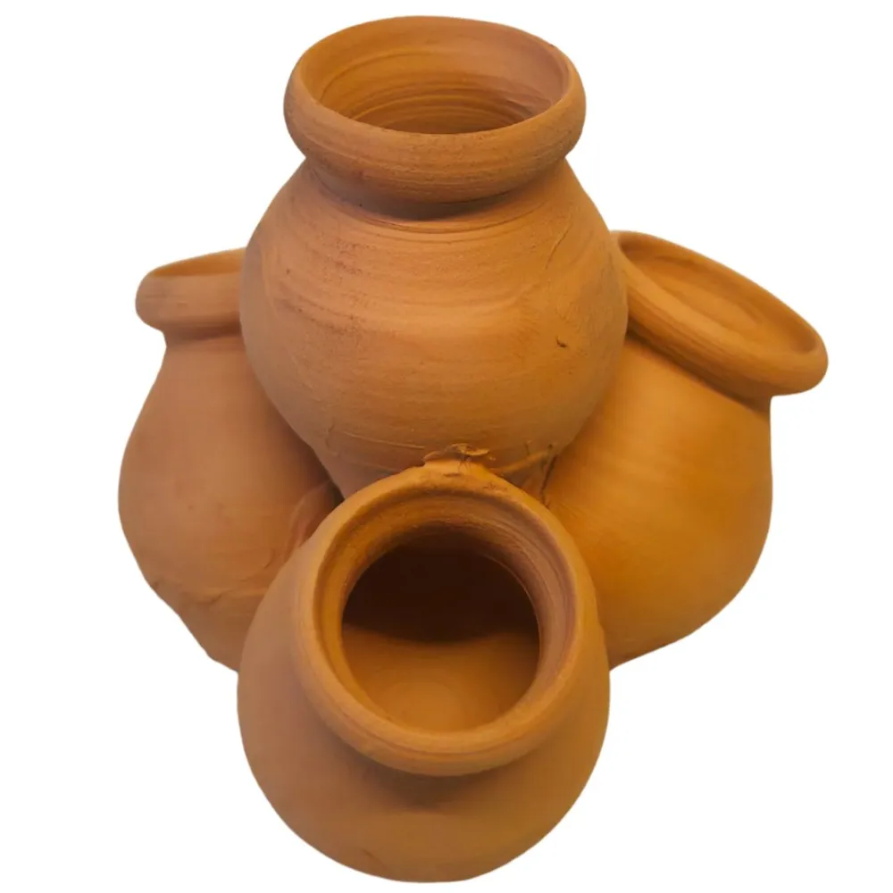 Set 4 anfore accatastate in terracotta per statue da 20-25 cm