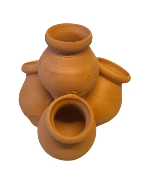 Set 4 anfore accatastate in terracotta per statue da 20-25 cm