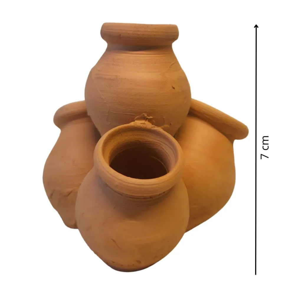 Set 4 anfore accatastate in terracotta per statue da 20-25 cm
