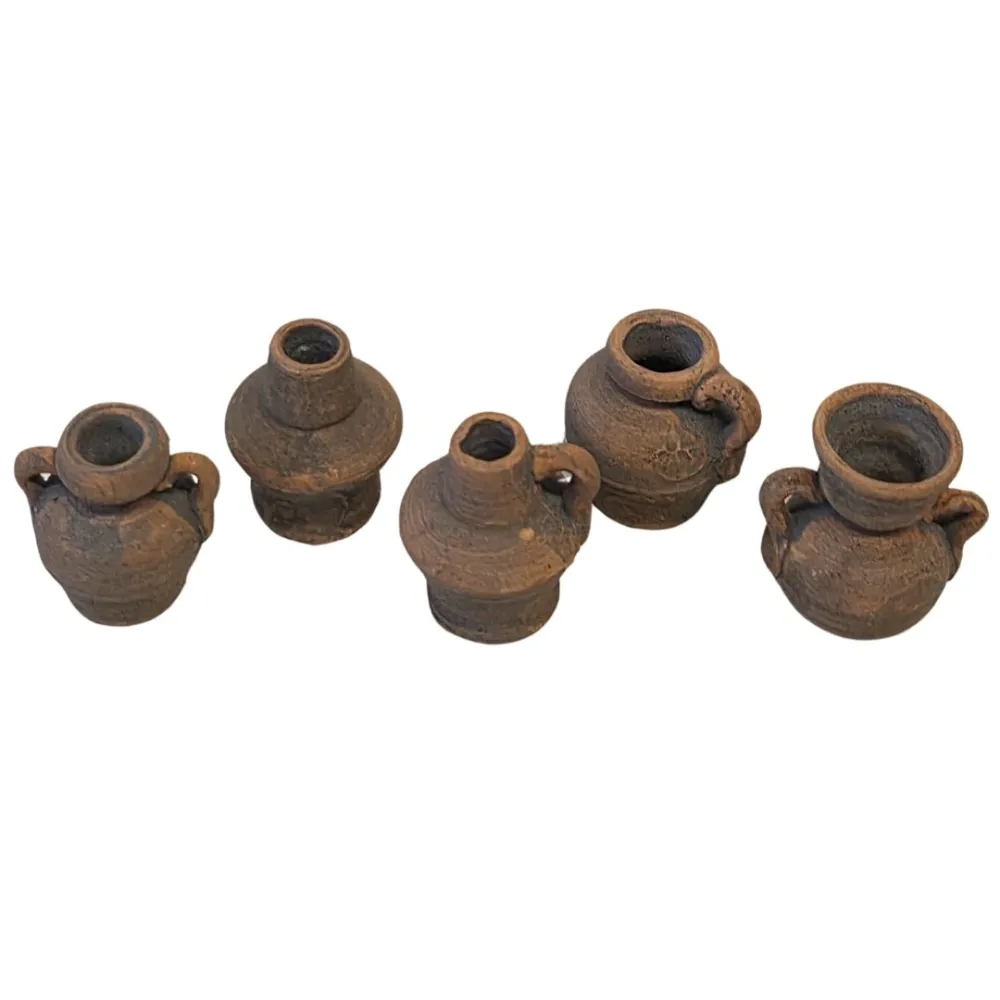 Set of 5 Aged Terracotta Amphorae, for 8–10 cm Nativity Figures