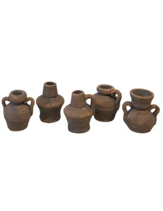 Set 5 anfore in terracotta invecchiata per statue da 8-10 cm