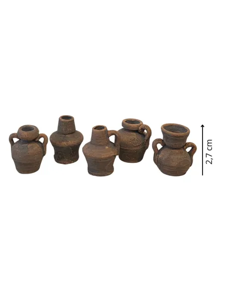 Set of 5 Aged Terracotta Amphorae, for 8–10 cm Nativity Figures