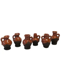 Set 6 anfore in terracotta smaltata per statue da 10-12 cm