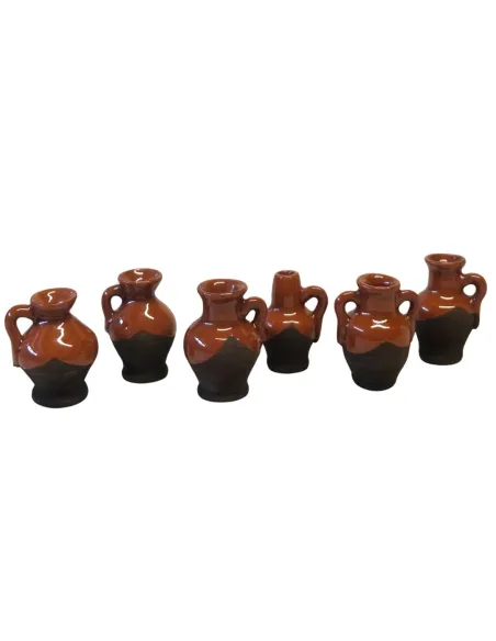 Set 6 anfore in terracotta smaltata per statue da 10-12 cm