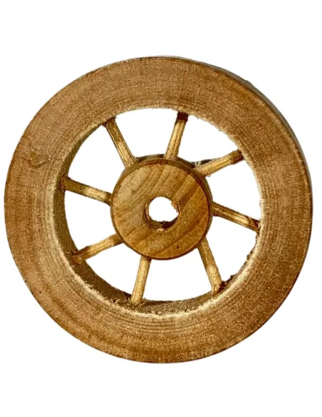 4 cm Diameter Wooden Cart Wheel for 8–10 cm Nativity Figures