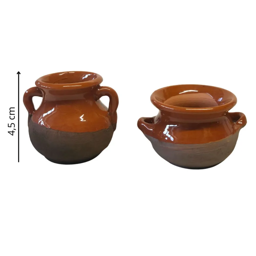 Glazed Terracotta Amphora and Casserole Set for 30 cm Nativity Figures