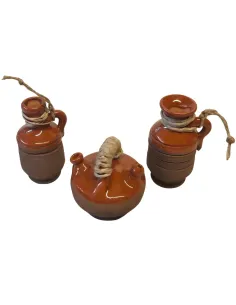 Set 3 anfore smaltate con spago per statue da 20 cm 2