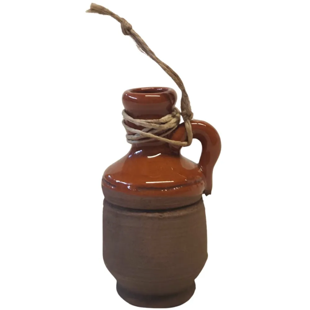 Set 3 anfore smaltate con spago per statue da 20 cm