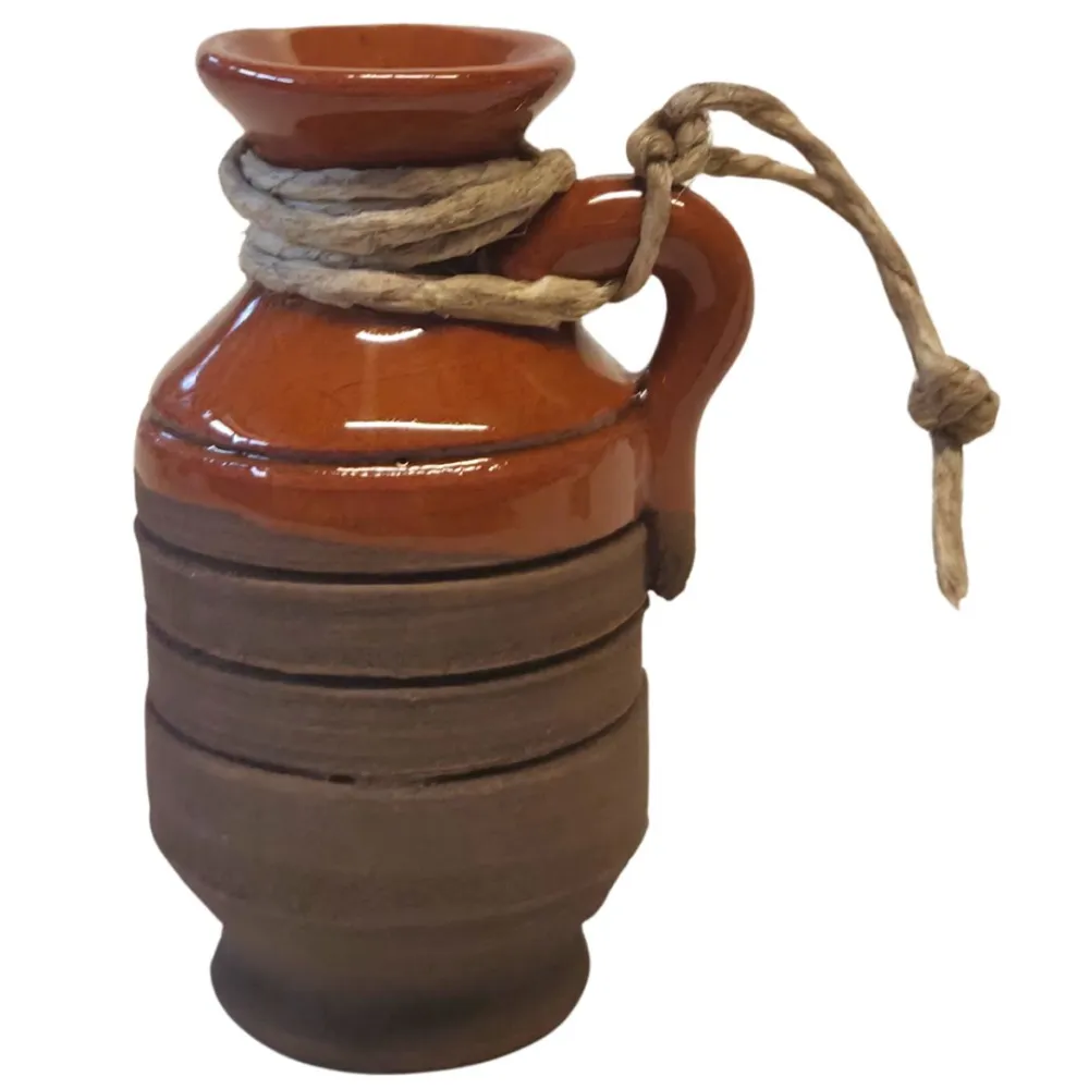 Set 3 anfore smaltate con spago per statue da 20 cm