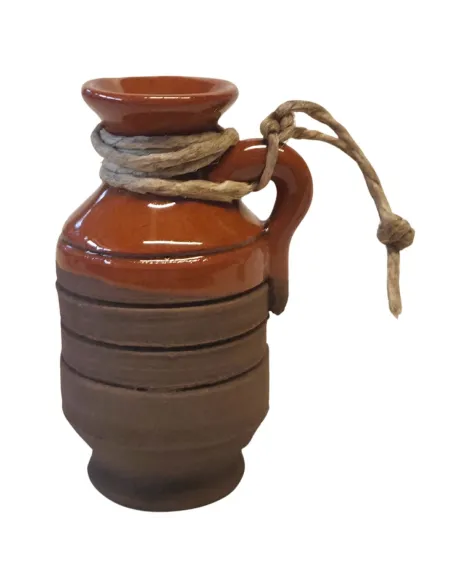 Set of 3 Glazed Terracotta Amphorae with Twine, for 20 cm Nativity Figures