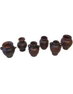 Set of 6 Dark Terracotta Amphorae, for 20 cm Nativity Figures 2