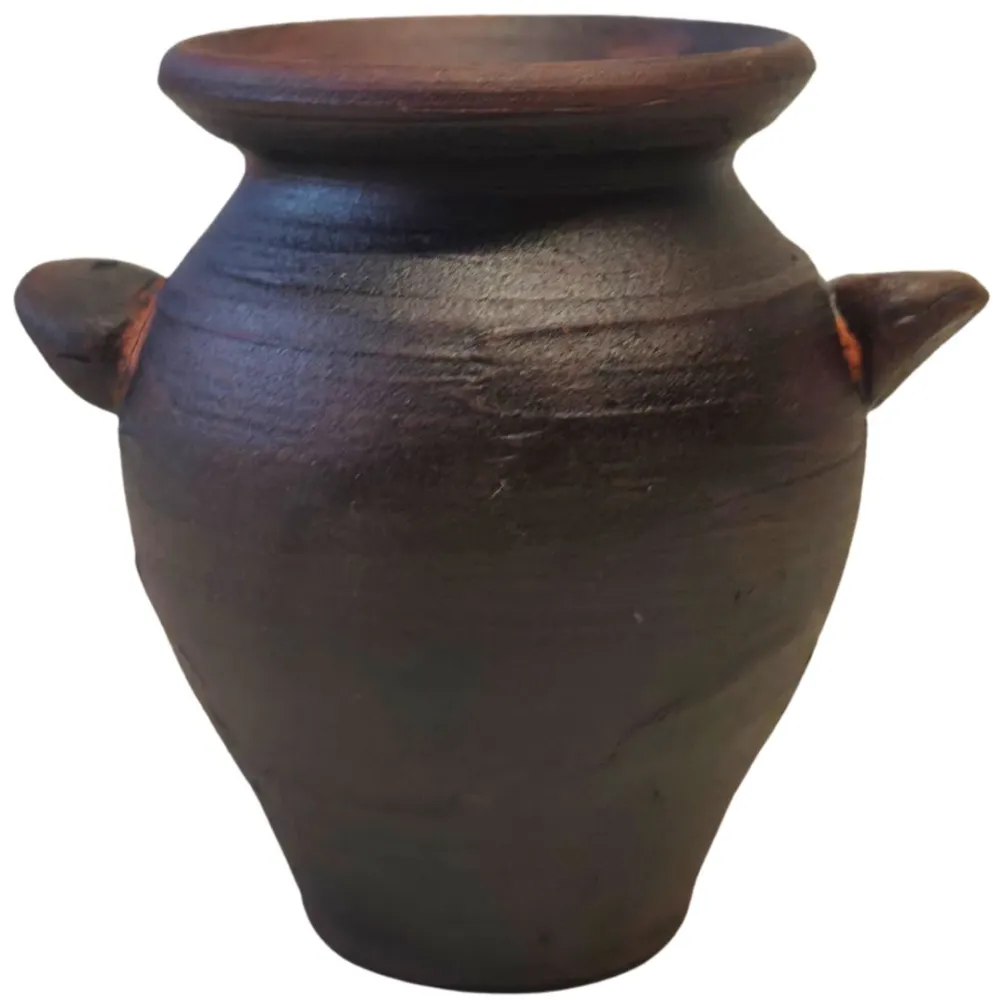 Set 6 anfore in terracotta scura per statue da 20 cm