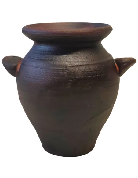 Set 6 anfore in terracotta scura per statue da 20 cm