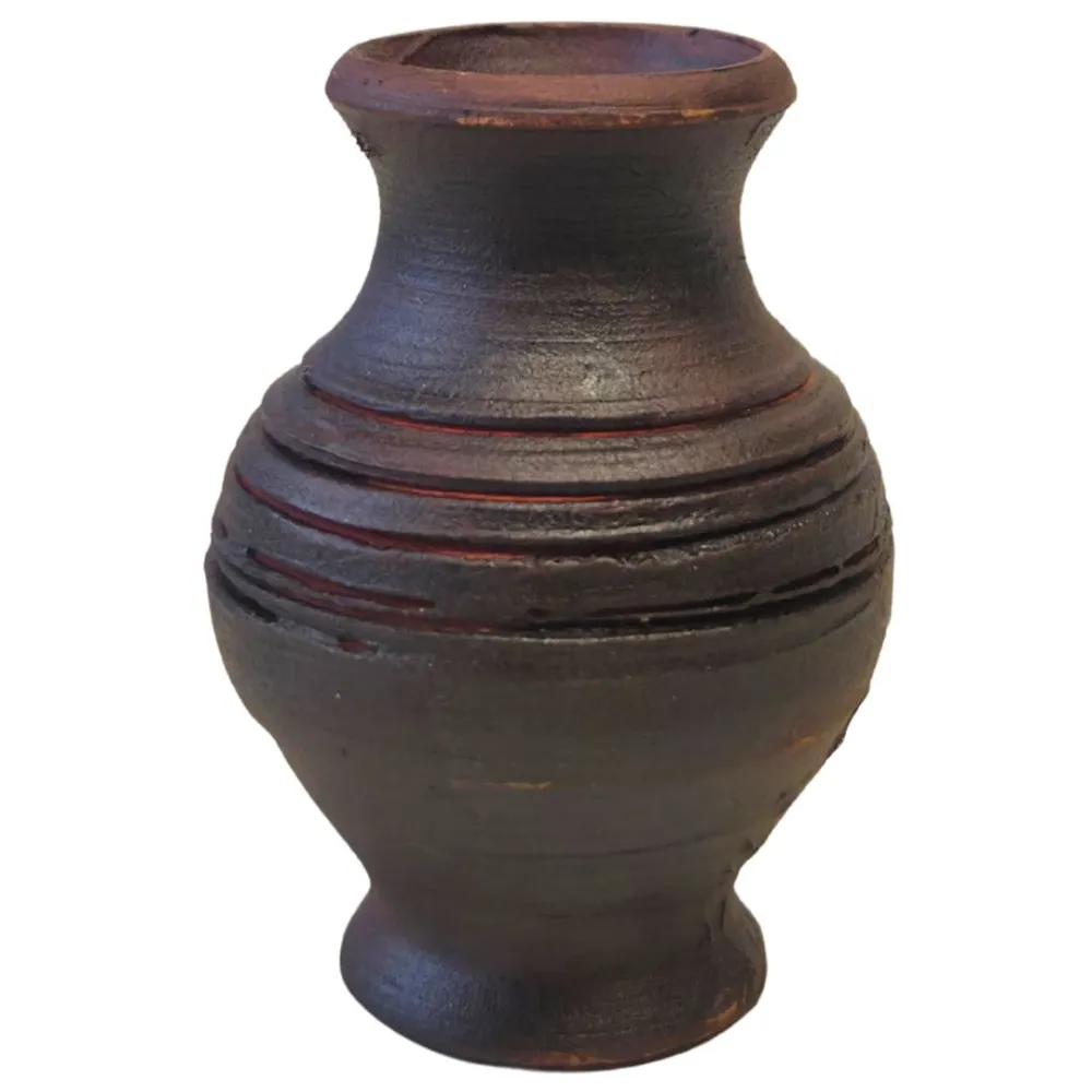 Set 6 anfore in terracotta scura per statue da 20 cm