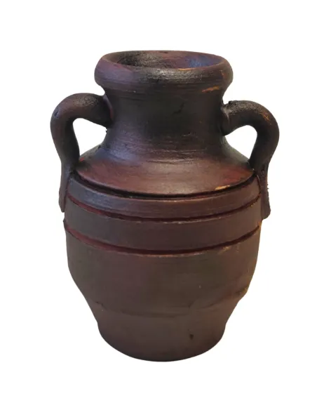 Set 6 anfore in terracotta scura per statue da 20 cm