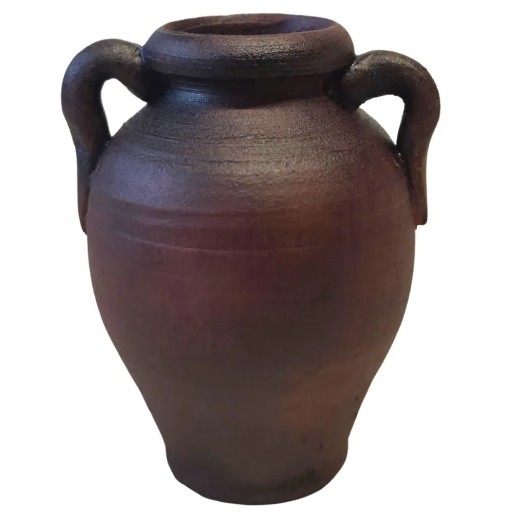 Set 6 anfore in terracotta scura per statue da 20 cm